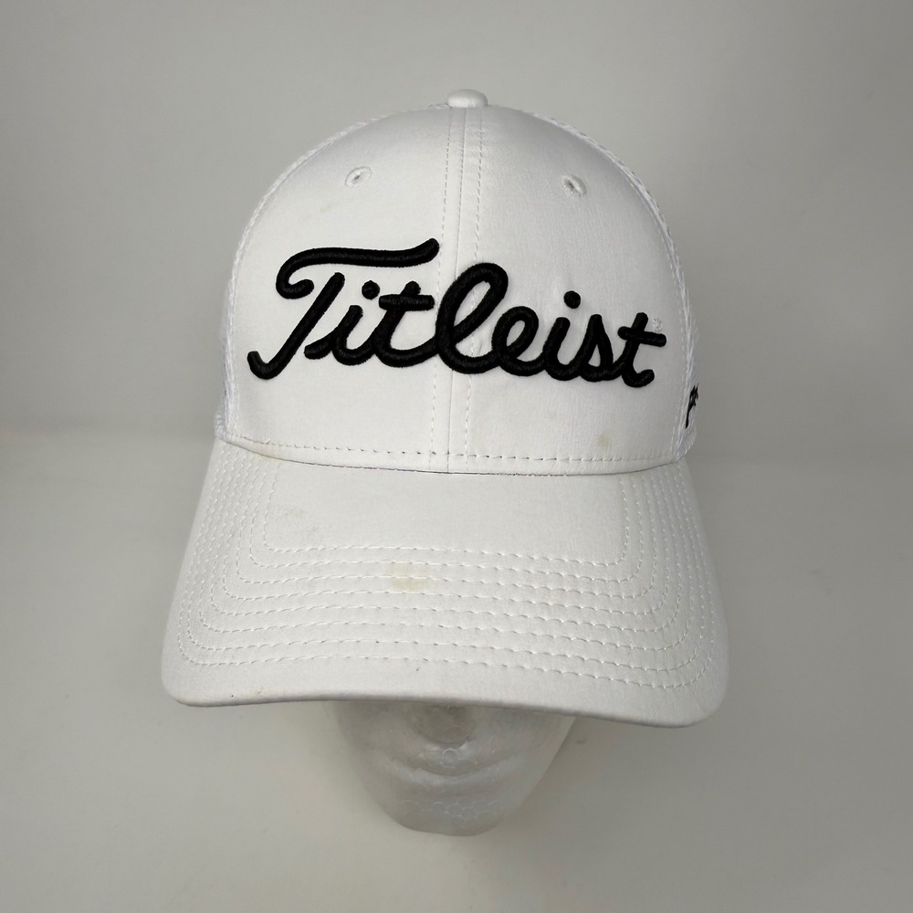 New Era‎ Titleist Pro V1 Footjoy Golf Flex Hat White Cap Men's Athletic Size M-L
